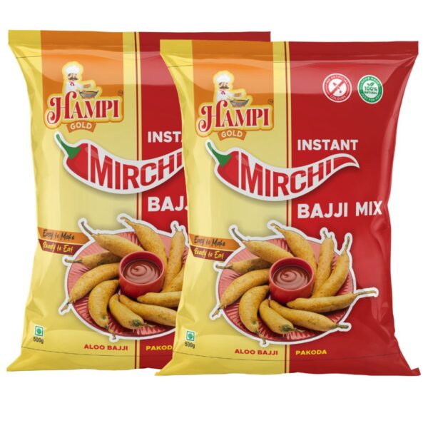 Hampi Gold Instant Bajji Bonda Mix – 1000 Grams, Pack of 2 Ready Mix, Just Add Water Mix it,  100% Healthy Breakfast Mix